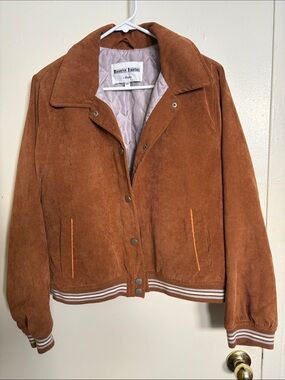 Women's Corduroy Varsity Jacket in Rust